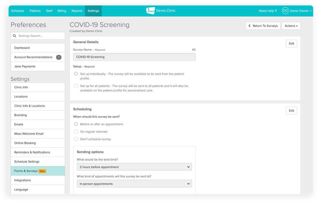outcome measure surveys